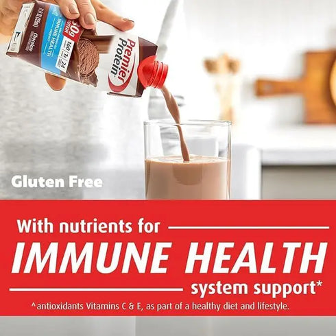 Premier 30g Protein PLUS Energy and Immune Support Shakes, Chocolate, 11 fl oz, 18-pack